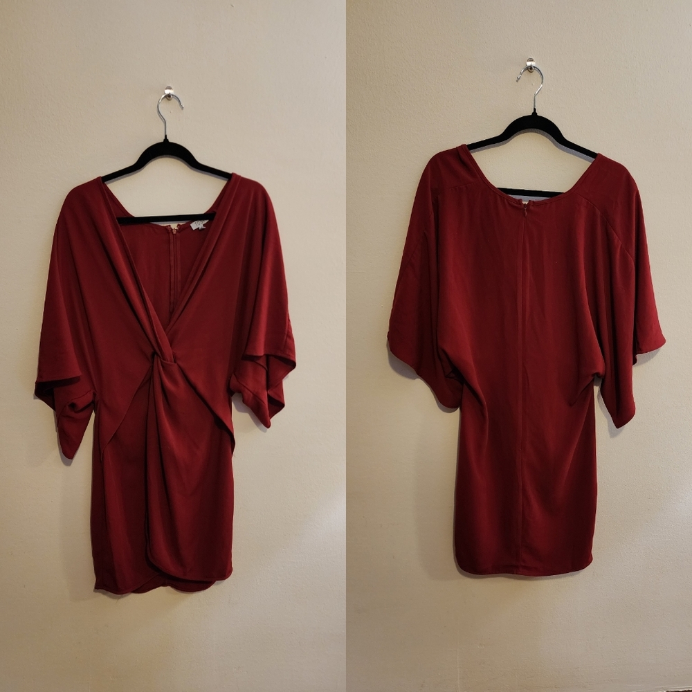 Red Tobi Knot Front Mini Dress, size L.